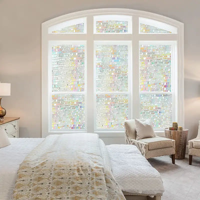 Holographic Window Privacy Film - Crocodile Grain Design