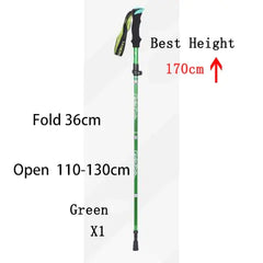 Outdoor Fold Trekking Pole Camping Portable Walking Hiking Stick