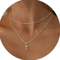 Silver Plated Cross Pendant Necklace