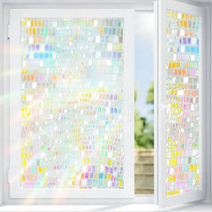 Holographic Window Privacy Film - Crocodile Grain Design