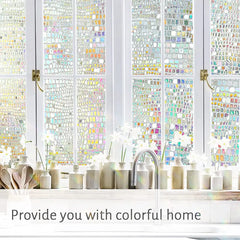 Holographic Window Privacy Film - Crocodile Grain Design