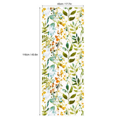 Color Leaf Pattern Privacy Window Film - 1pc 17.7x45.6"