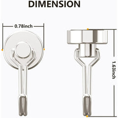 4Pcs 8 Pcs Magnetic Hooks,Heavy Duty 30LBS Neodymium Magnet Hook with Rust Proof for Indoor Outdoor Hanging,Refrige,Grill,Kitchen,Key Holder Silver