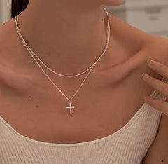 Silver Plated Cross Pendant Necklace