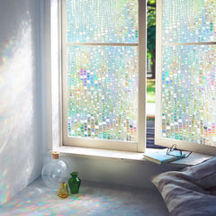 Holographic Window Privacy Film - Crocodile Grain Design