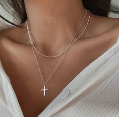 Silver Plated Cross Pendant Necklace