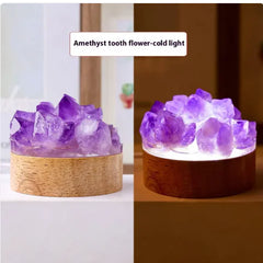 Natural Amethyst Epoxy Vug Small Night Lamp Ornaments